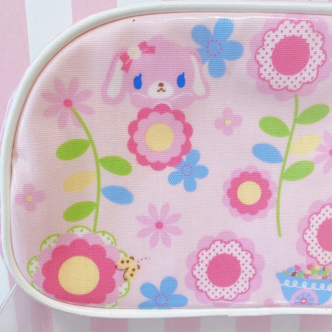 Sanrio Sugar Bunnies Pouch Hanausa Momousa Lace Pink Flower Kawaii Character