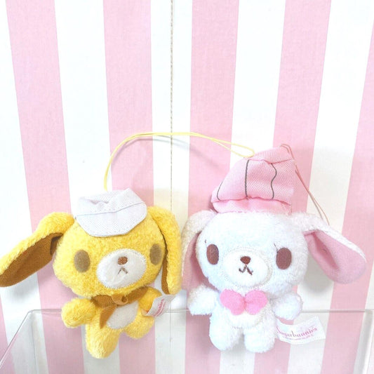 Sanrio Sugar Bunnies Plush Stuffed Toy Doll White Yellow Cook Hat 2 Set Taito