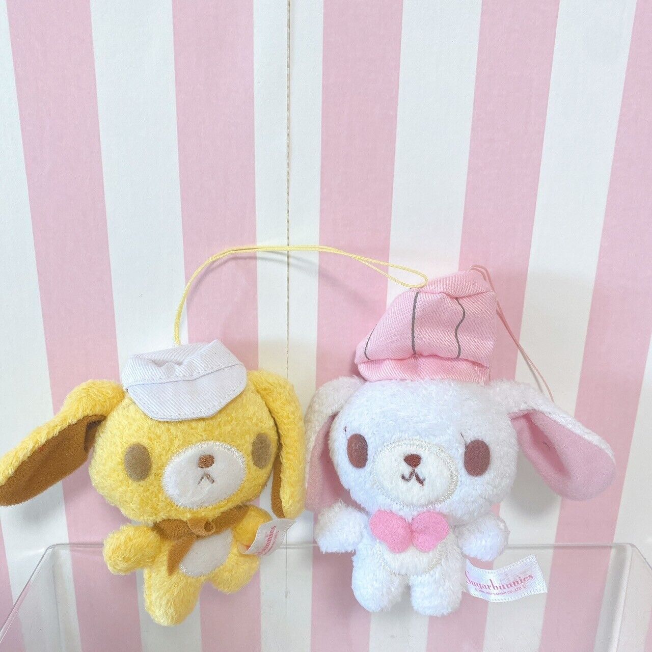 Sanrio Sugar Bunnies Plush Stuffed Toy Doll White Yellow Cook Hat 2 Set Taito