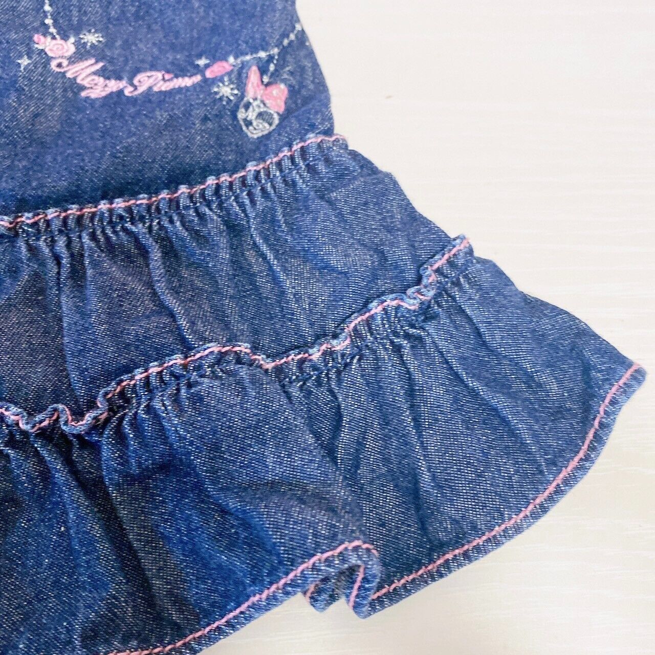 Mezzo Piano Denim Skirt Navy 120 Size Frill Ballet Shoes Pattern Kawaii Cute