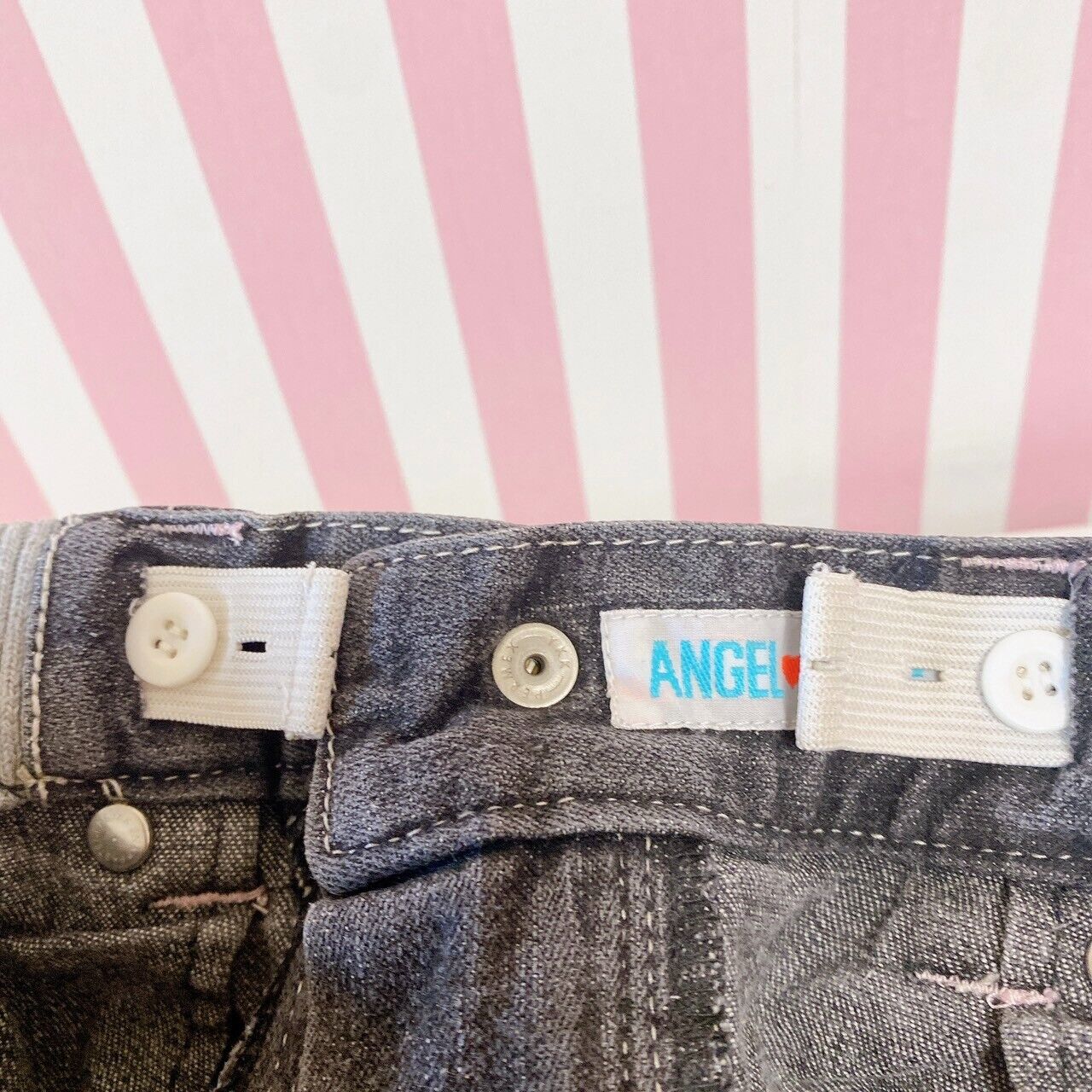 Angel Blue Denim Jeans Black 150 Size Kids Kawaii Rare Japan Cute