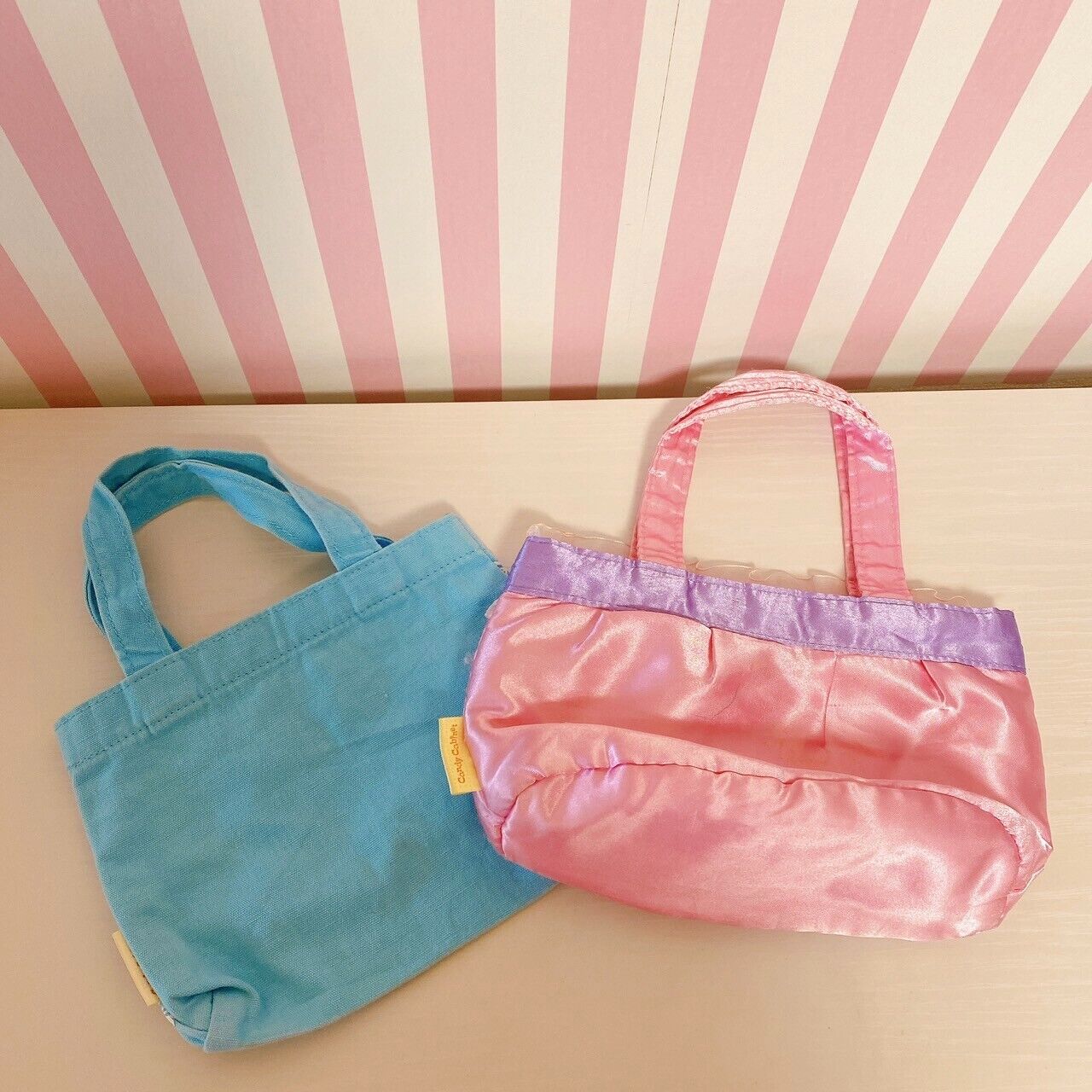 Sanrio Jewelpet Tote Bag Pink Blue Set of 2 Characters Cute Lovely Kawaii