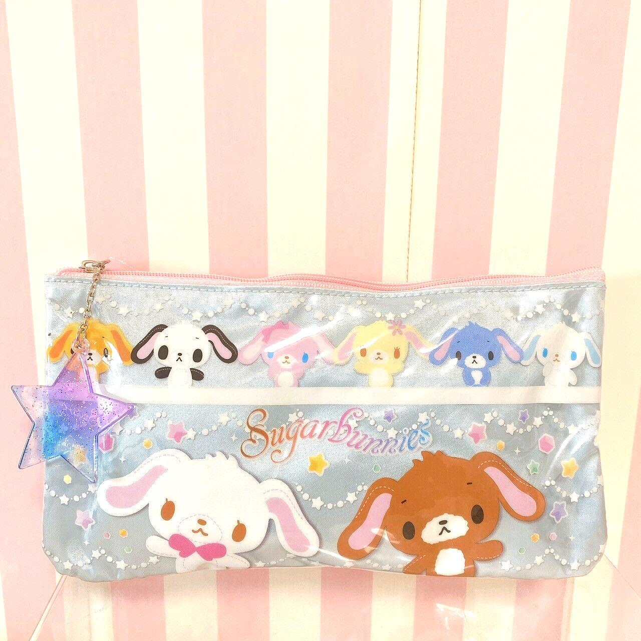 Sanrio Sugar Bunnies Shirousa Pen Pouch Light Blue Star Chuck Rabbit Kawaii Rare