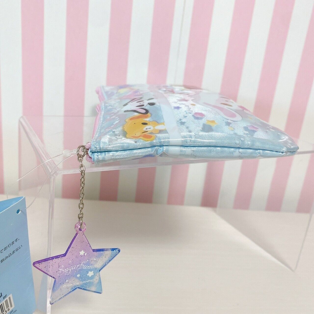 Sanrio Sugar Bunnies Shirousa Pen Pouch Light Blue Star Chuck Rabbit Kawaii Rare