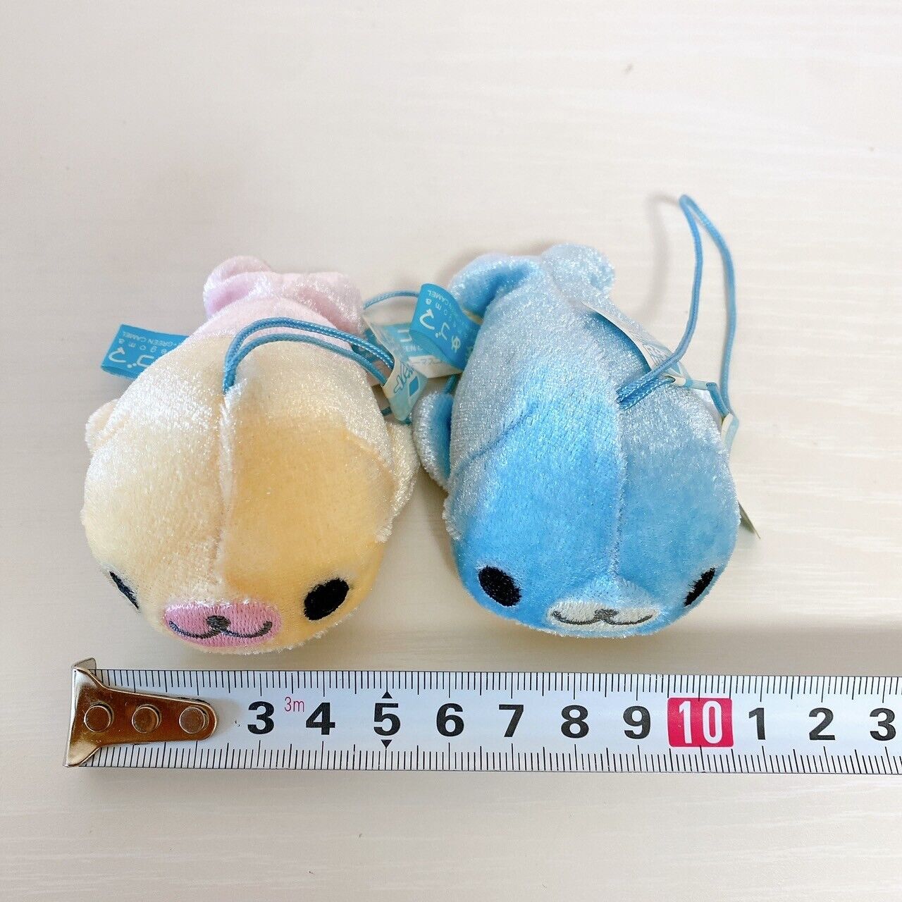 San-X Mamegoma Mascot Set 2 Plush Soft Stuffed Toy Keychain Yellow Pink Blue