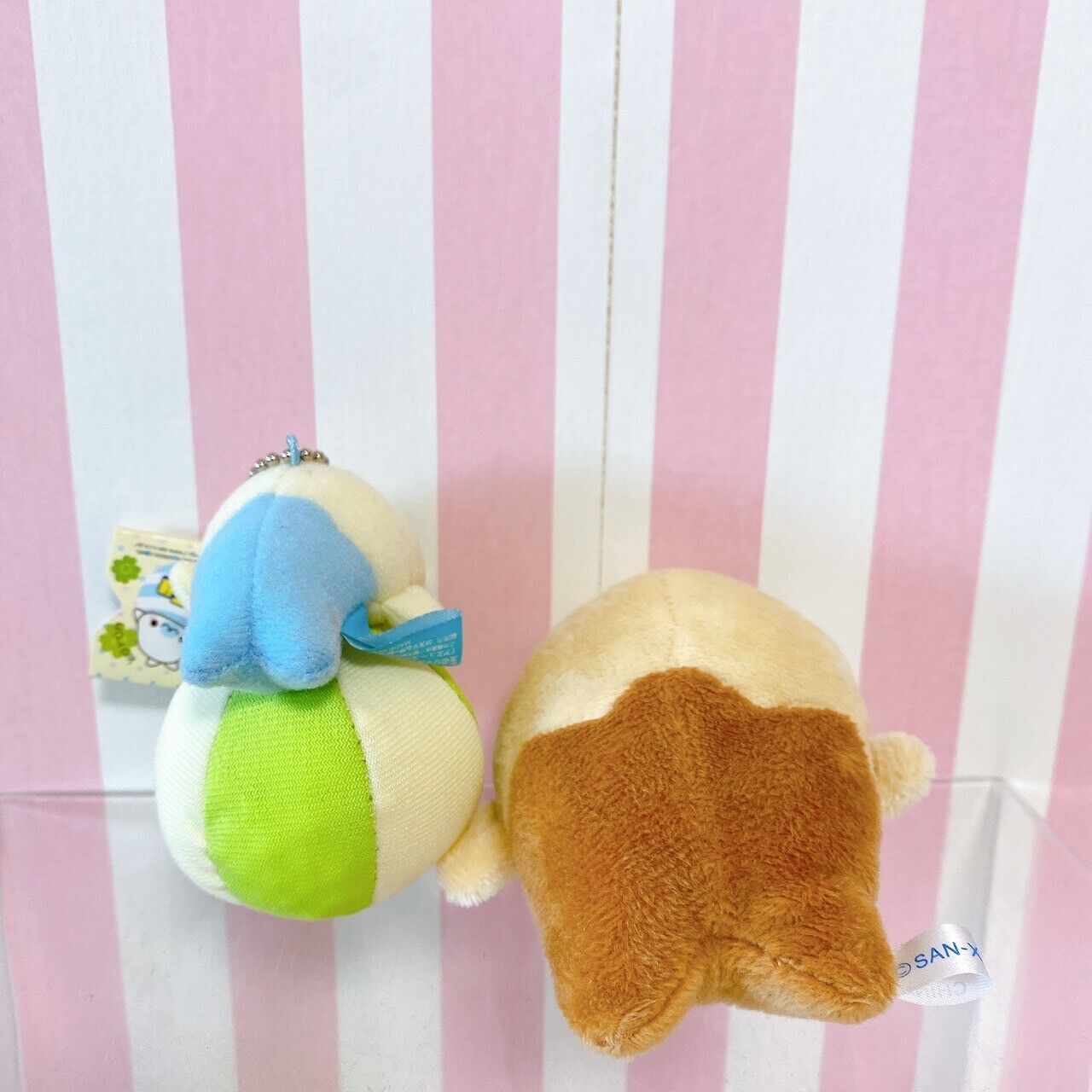 San-X Mamegoma Mascot Set 2 Plush Soft Stuffed Toy Keychain Ball Pudding Rare