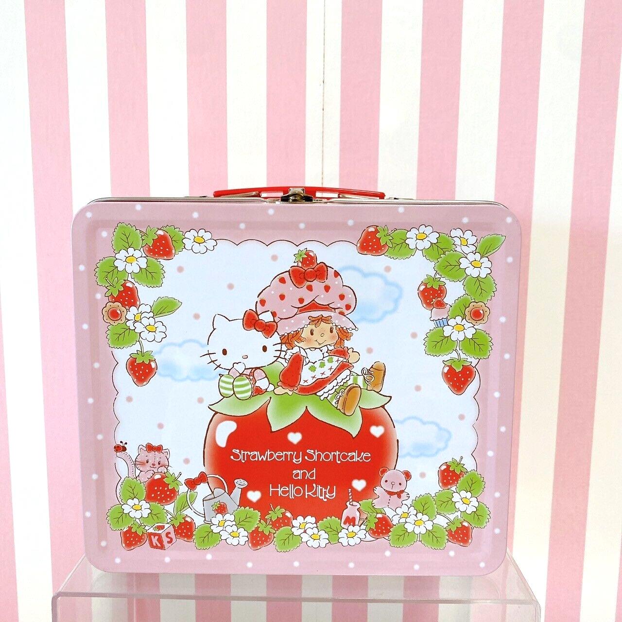 Sanrio Hello Kitty Strawberry Shortcake Trunk Can Case Box Pink Flower Red Rare