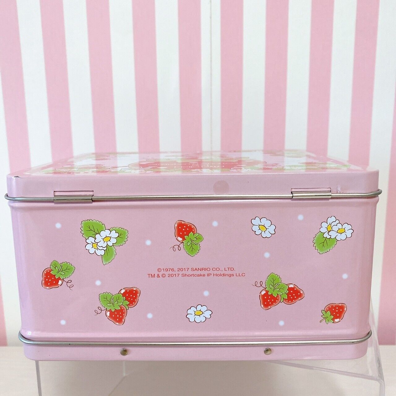 Sanrio Hello Kitty Strawberry Shortcake Trunk Can Case Box Pink Flower Red Rare