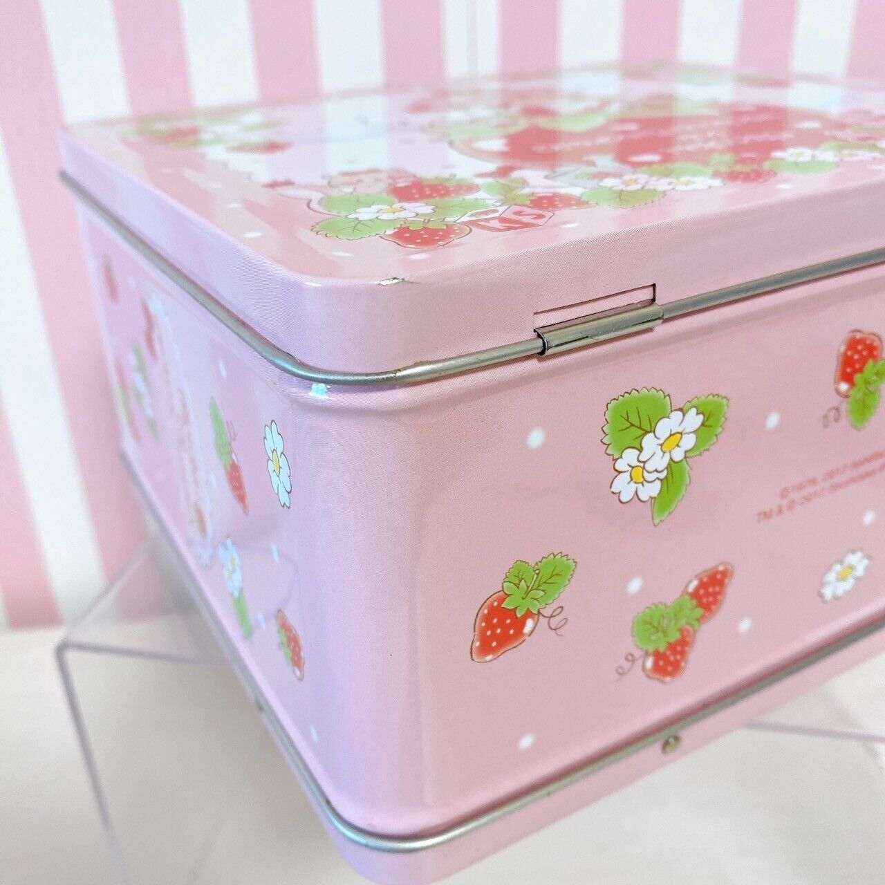 Sanrio Hello Kitty Strawberry Shortcake Trunk Can Case Box Pink Flower Red Rare