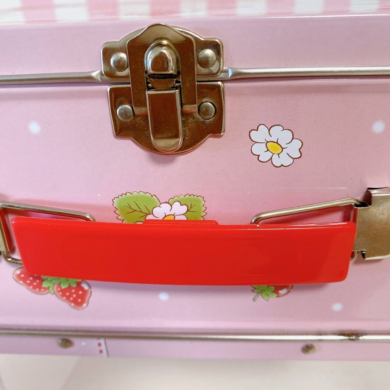 Sanrio Hello Kitty Strawberry Shortcake Trunk Can Case Box Pink Flower Red Rare