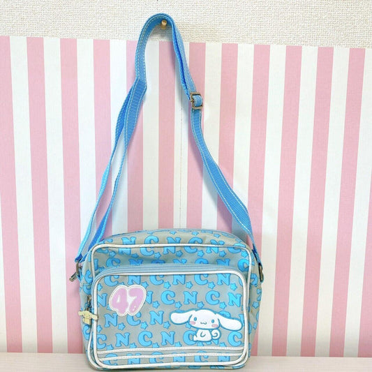 Sanrio Cinnamoroll Cinnamon Shoulder School Bag Light Blue White Dog Alphabet