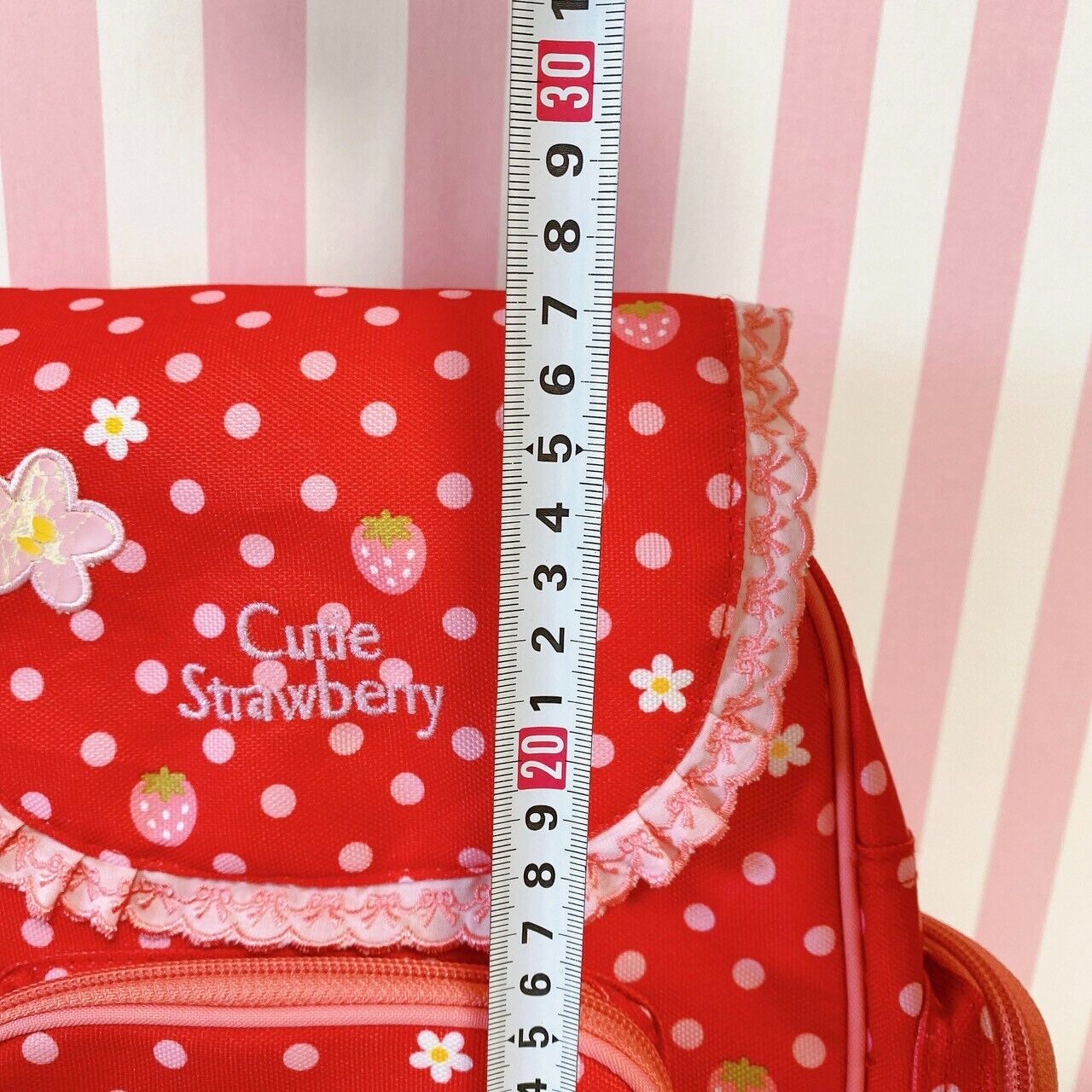 Mother Garden Rucksack Backpack School Bag Red Cutie Strawberry Dot Frill Flower