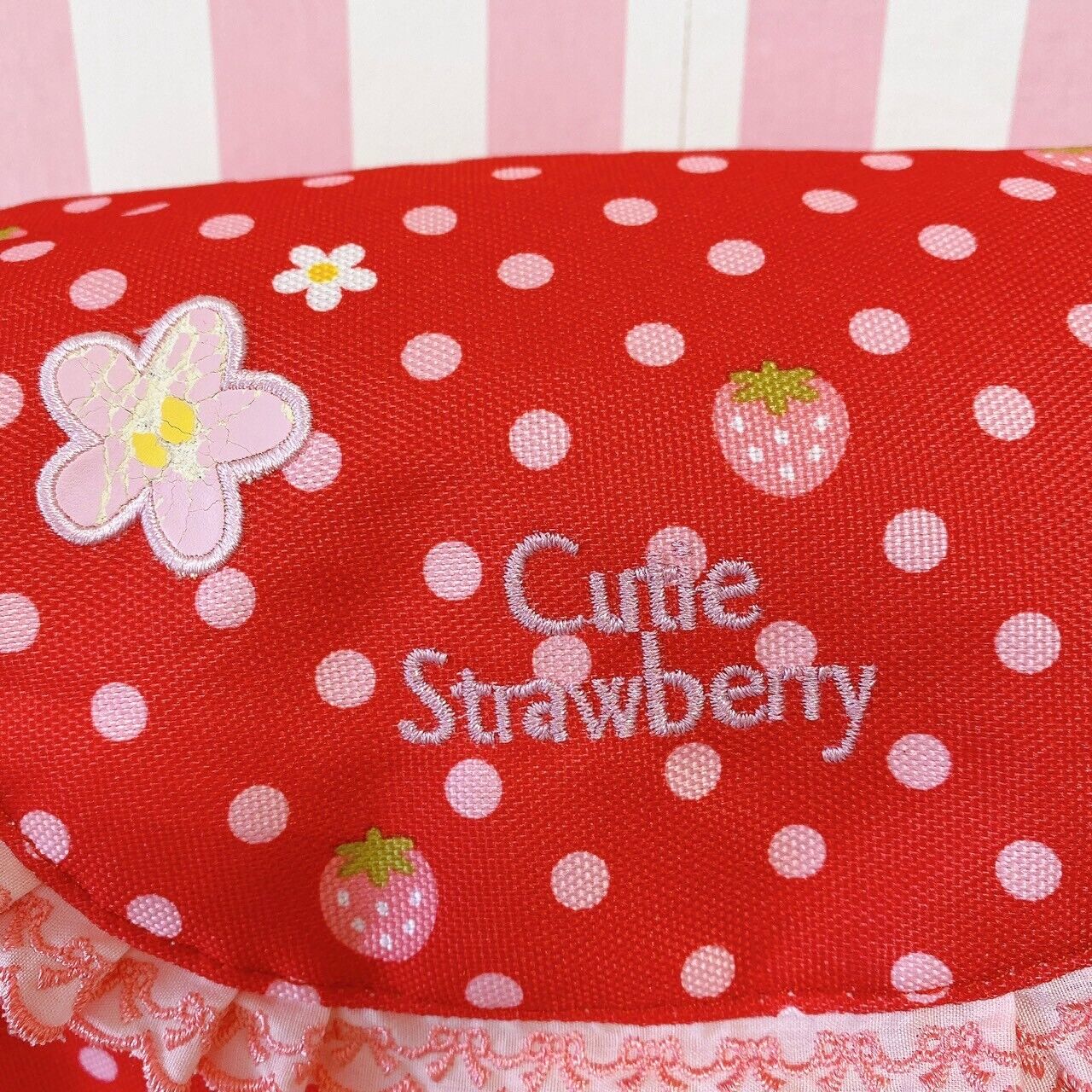 Mother Garden Rucksack Backpack School Bag Red Cutie Strawberry Dot Frill Flower