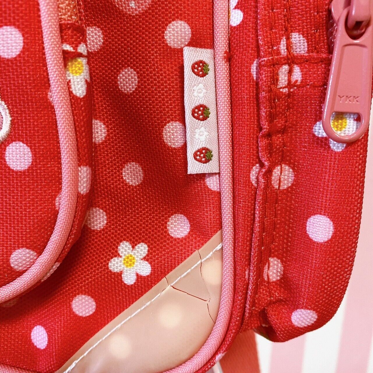 Mother Garden Rucksack Backpack School Bag Red Cutie Strawberry Dot Frill Flower