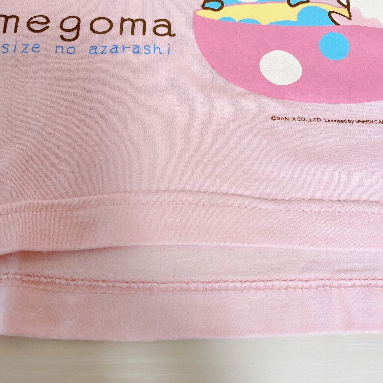 San-X Mamegoma T-shirt Kids Tops Pink L 160 Size Bath Foam Character Kawaii Rare