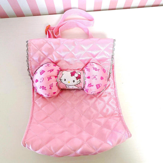 Sanrio Charmmy Charmy Kitty Hanging Bag Pink Storag Quilting Ribbon Kawaii Rare