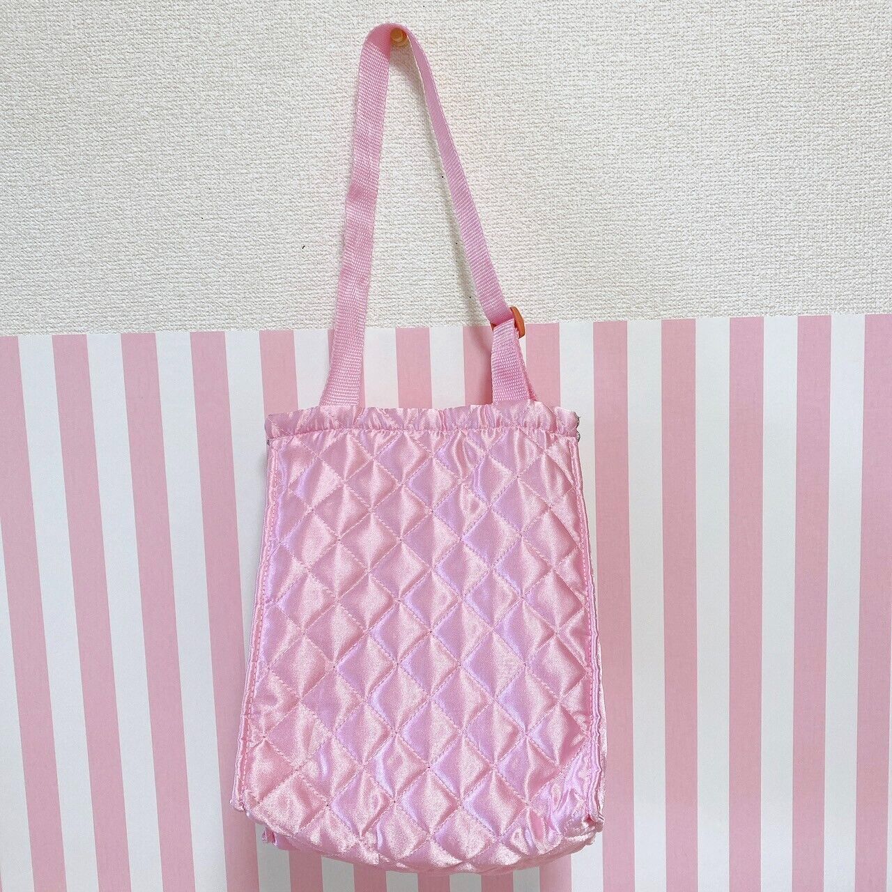 Sanrio Charmmy Charmy Kitty Hanging Bag Pink Storag Quilting Ribbon Kawaii Rare