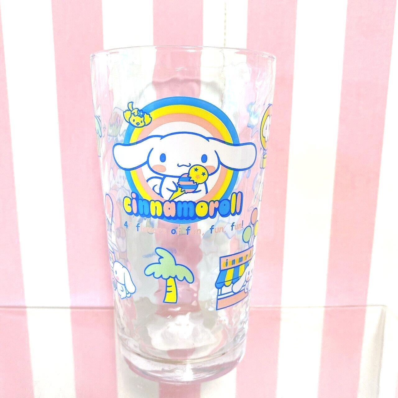 Sanrio Cinnamoroll glass 300ml Tumbler Clear Ice Bus Kawaii Character Rare