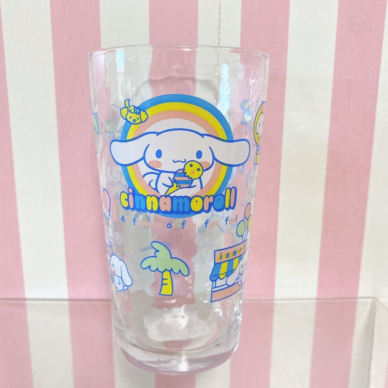 Sanrio Cinnamoroll glass 300ml Tumbler Clear Ice Bus Kawaii Character Rare