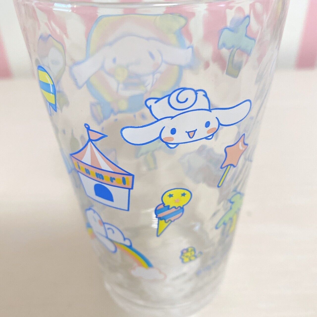 Sanrio Cinnamoroll glass 300ml Tumbler Clear Ice Bus Kawaii Character Rare