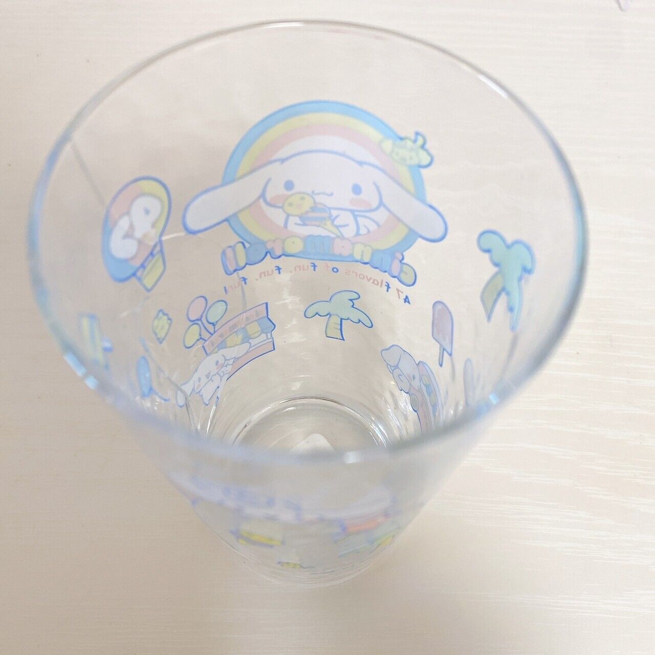 Sanrio Cinnamoroll glass 300ml Tumbler Clear Ice Bus Kawaii Character Rare