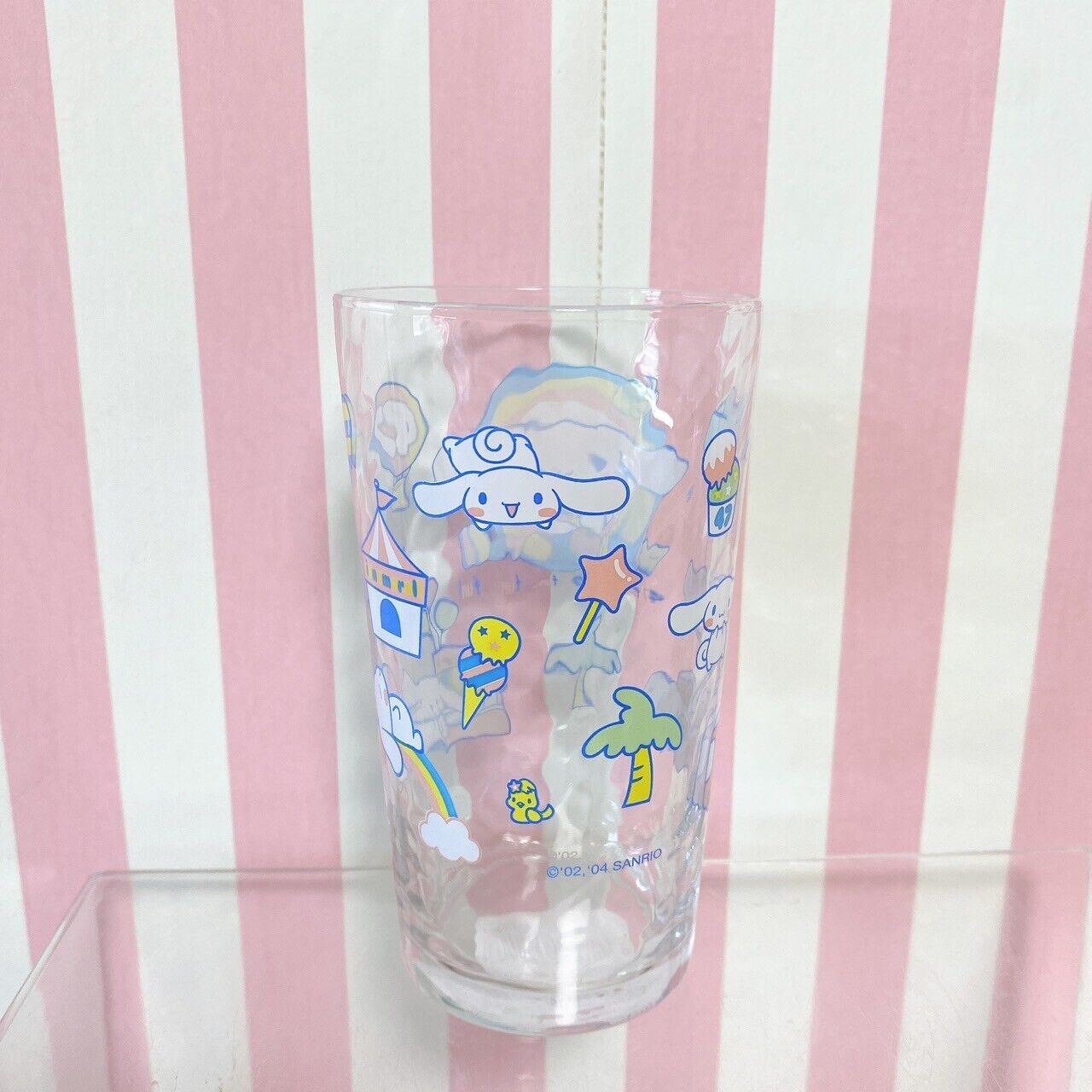 Sanrio Cinnamoroll glass 300ml Tumbler Clear Ice Bus Kawaii Character Rare