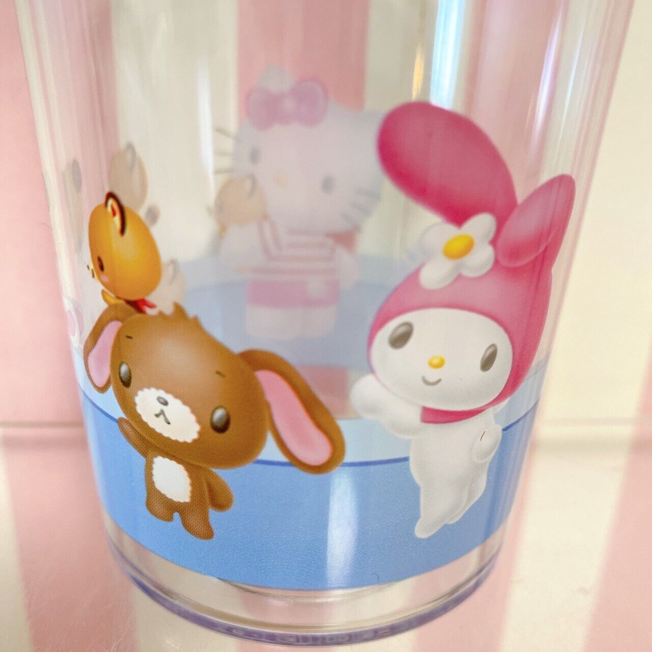 Sanrio Sugarbunnies Cup Glasses Cups Glassware  plastic aquarium Set 2 Kawaii