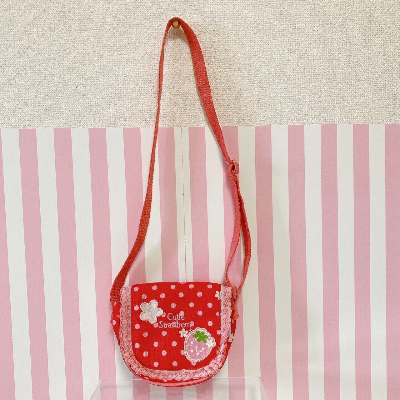 Mother Garden Pochette Shoulder Bag Red Cutie Strawberry Dot Frill Flower Plaid