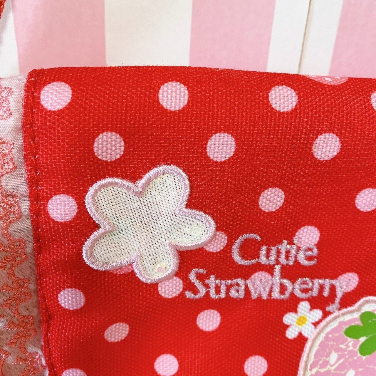 Mother Garden Pochette Shoulder Bag Red Cutie Strawberry Dot Frill Flower Plaid