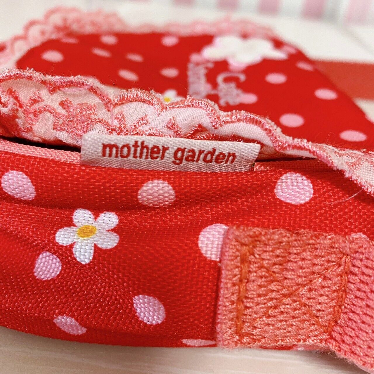 Mother Garden Pochette Shoulder Bag Red Cutie Strawberry Dot Frill Flower Plaid