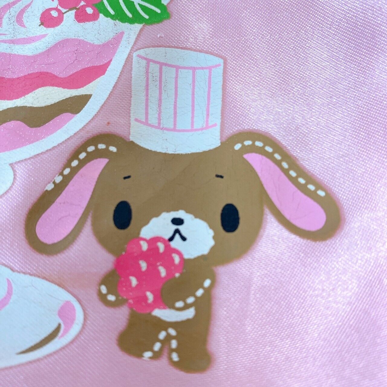 Sanrio Sugar Bunnies Drawstring Bag Pink Parfait Sweets Fruits Pastry Chef Rare