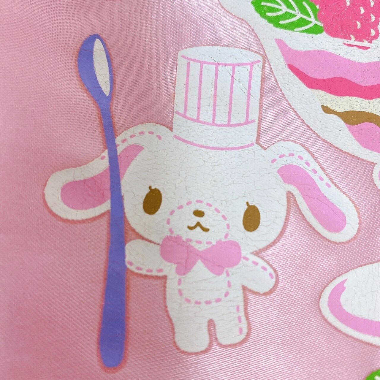 Sanrio Sugar Bunnies Drawstring Bag Pink Parfait Sweets Fruits Pastry Chef Rare