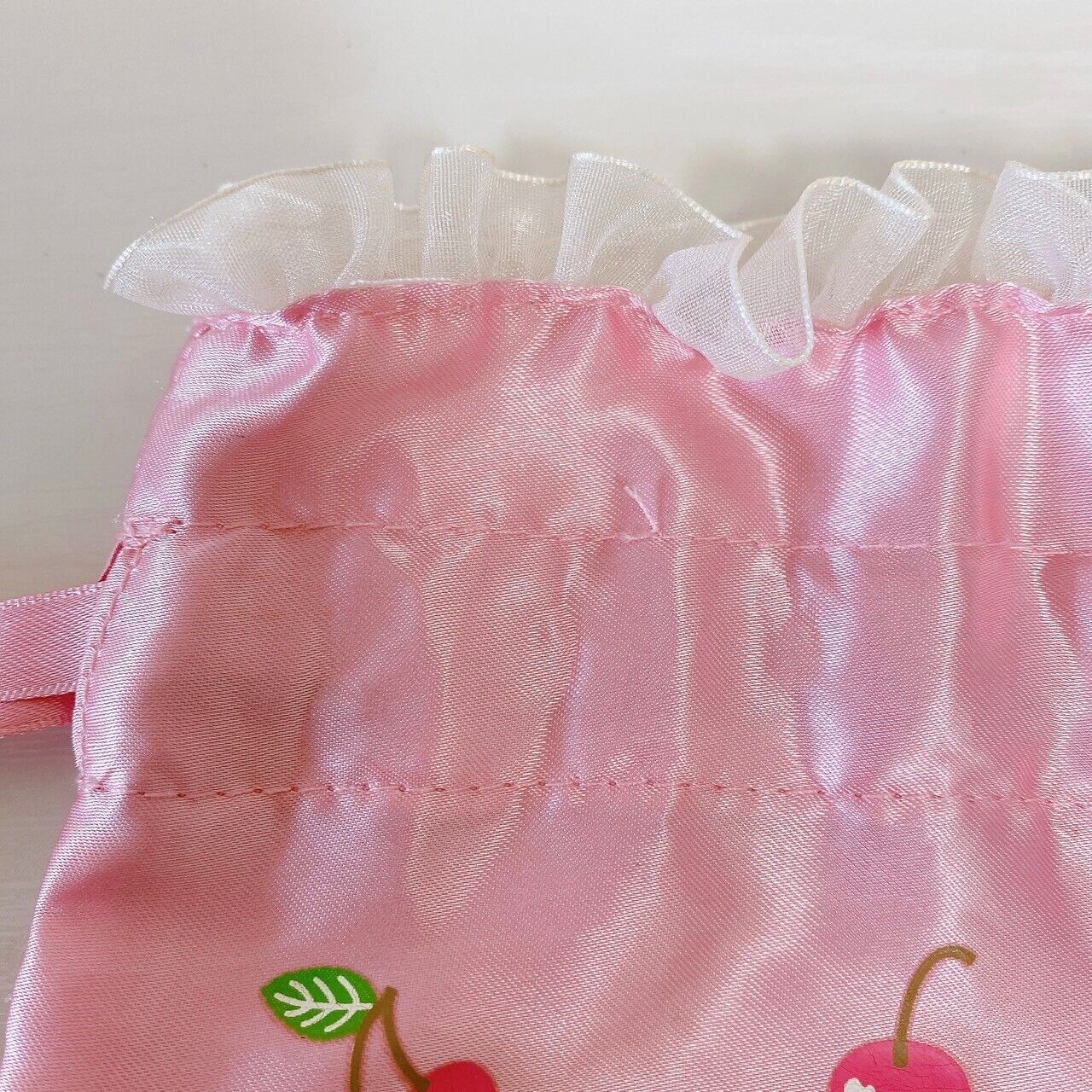 Sanrio Sugar Bunnies Drawstring Bag Pink Parfait Sweets Fruits Pastry Chef Rare