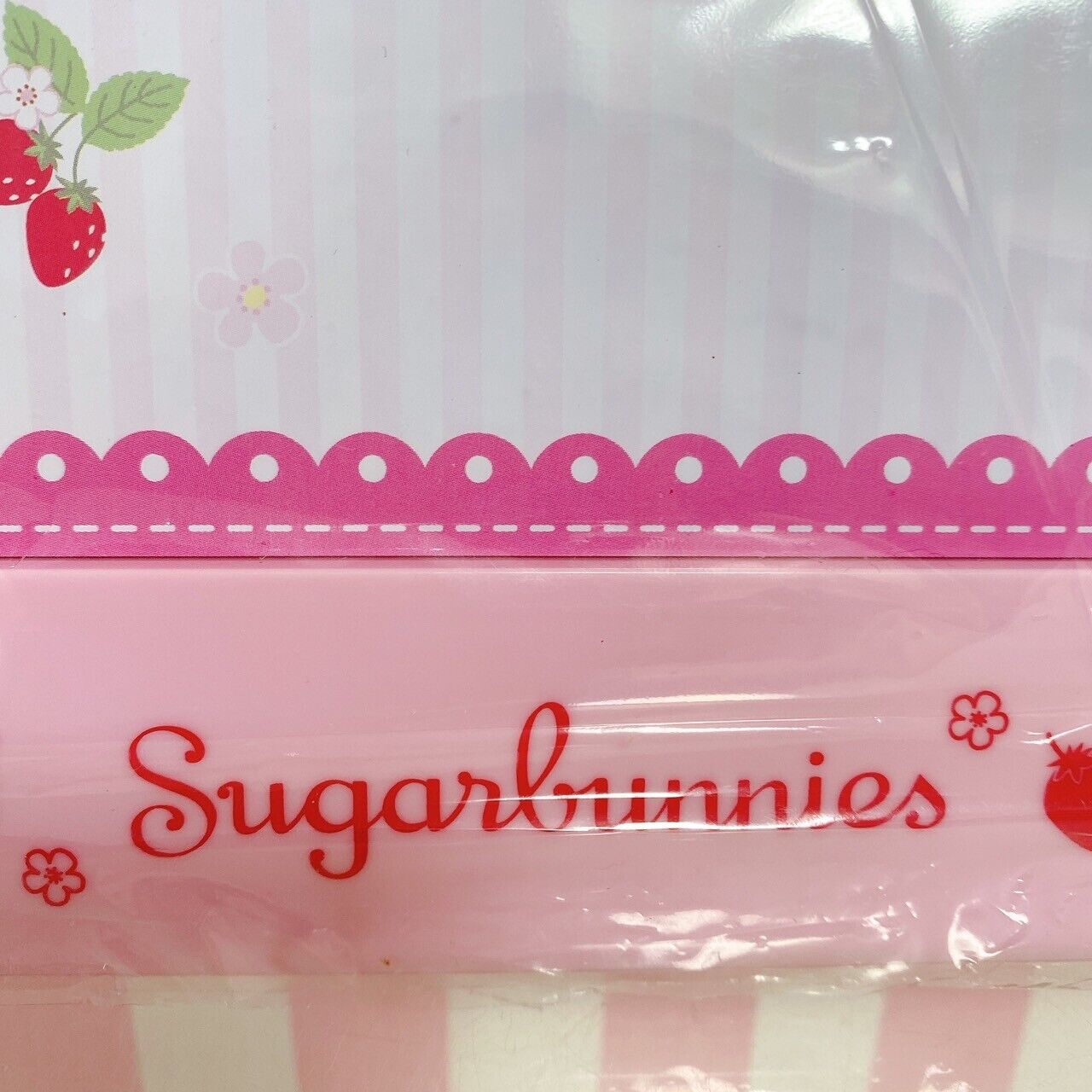 Sanrio Sugar Bunnies Whiteboard Pink Shirousa Kurousa Stripe Strawberry Kawaii