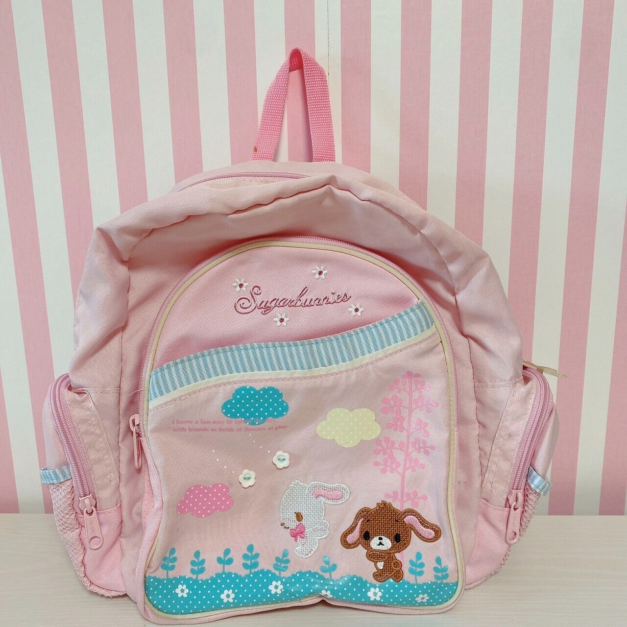 Sanrio Sugar Bunnies Backpack Rucksack Bag School Rabbit Pink Race Kawaii Rare