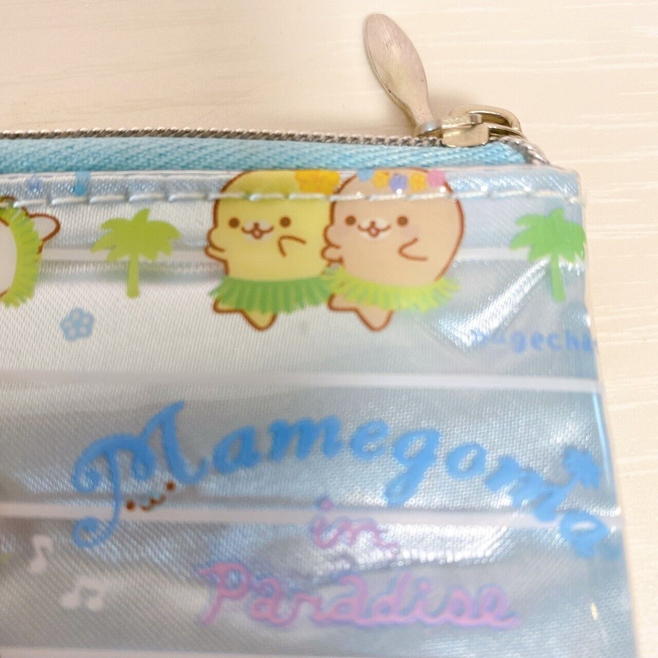 San-X Mamegoma Wallet Coin Case Purse Aloha Blue Kawaii Character Rare