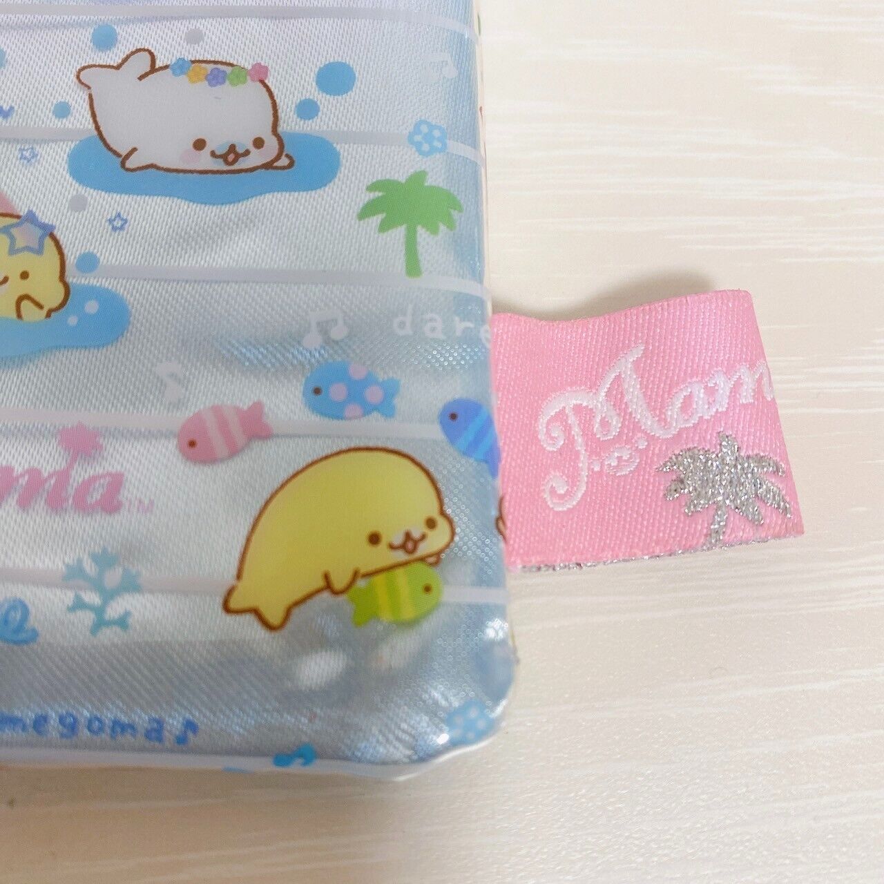 San-X Mamegoma Wallet Coin Case Purse Aloha Blue Kawaii Character Rare