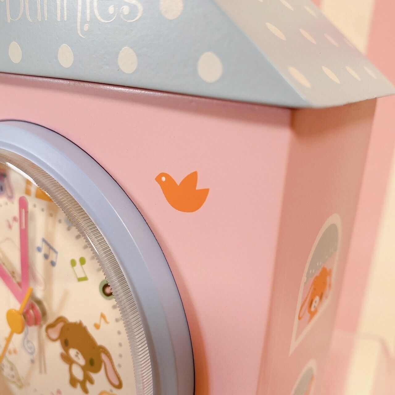 Sanrio Sugar Bunnies Table Clock House Type Shirousa Kurousa Pink Blue Kawaii