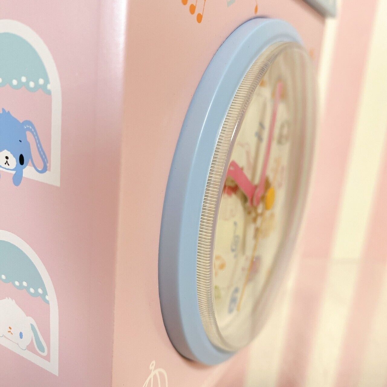 Sanrio Sugar Bunnies Table Clock House Type Shirousa Kurousa Pink Blue Kawaii