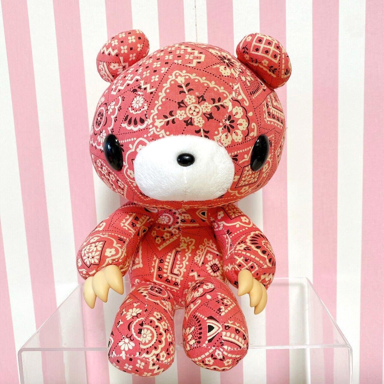 Gloomy Bear Bloody Pink Plush Paisley Pattern Soft Stuffed Toy Doll Fluffy Rare