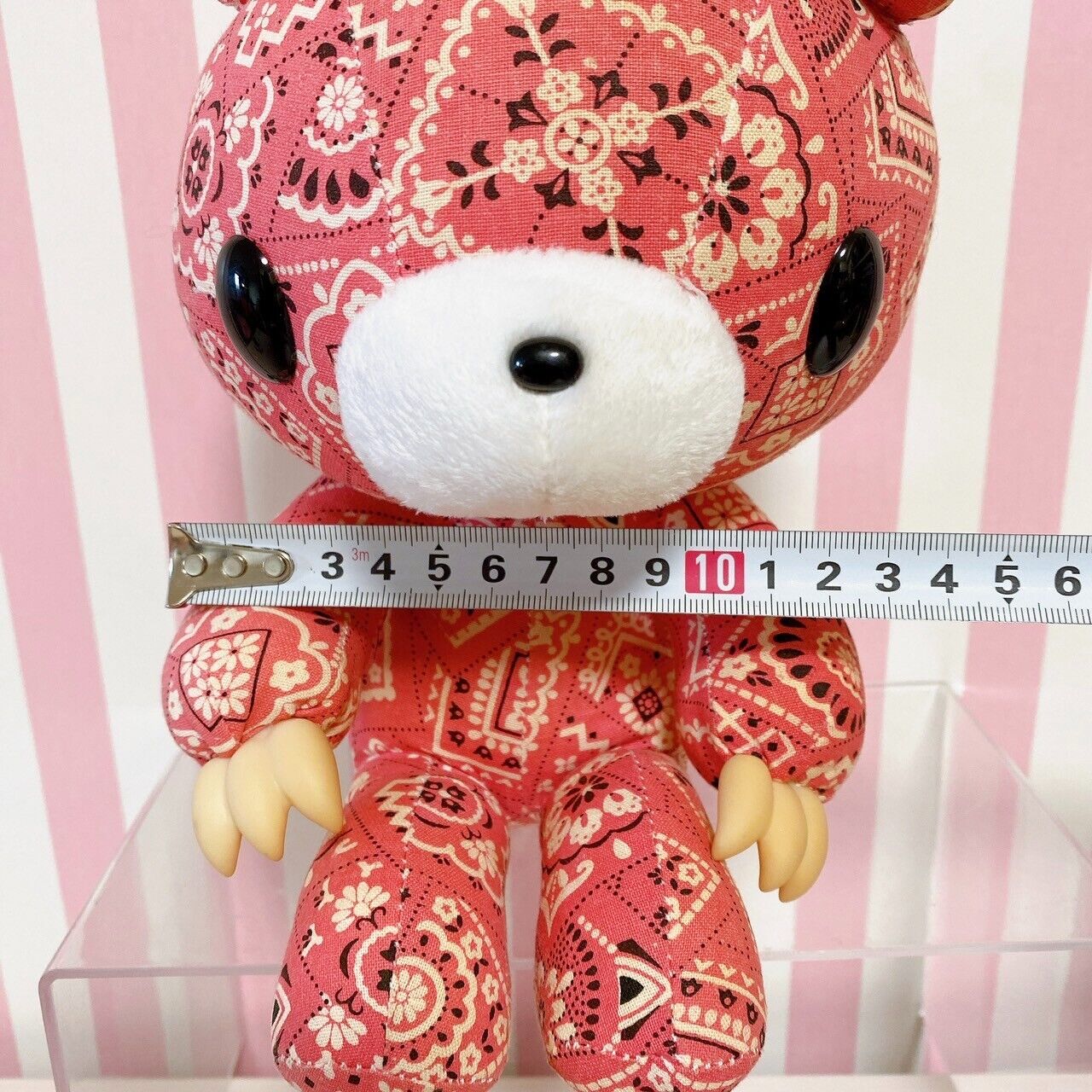 Gloomy Bear Bloody Pink Plush Paisley Pattern Soft Stuffed Toy Doll Fluffy Rare