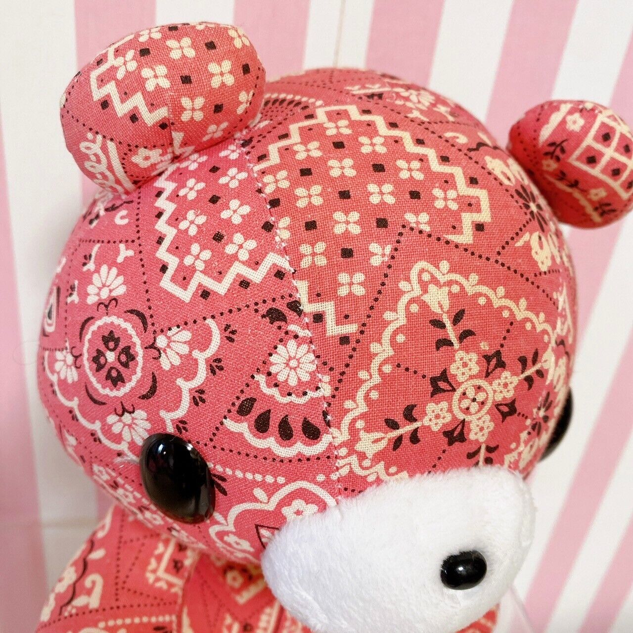 Gloomy Bear Bloody Pink Plush Paisley Pattern Soft Stuffed Toy Doll Fluffy Rare