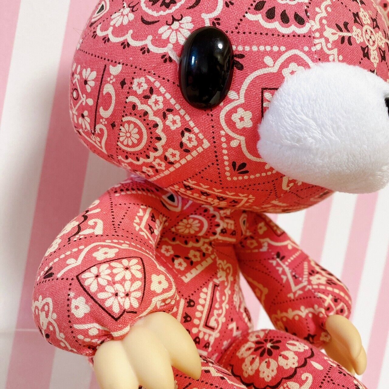 Gloomy Bear Bloody Pink Plush Paisley Pattern Soft Stuffed Toy Doll Fluffy Rare