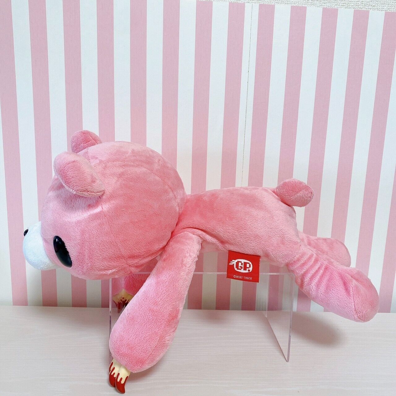 Gloomy Bear Bloody Pink Plush Soft Stuffed Toy Doll Fluffy Lying Down CGP 138