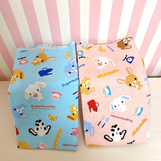 Sanrio Sugar Bunnies Printed Cotton Flannel Cloth Set 2 Shirousa Kurousa Kawaii