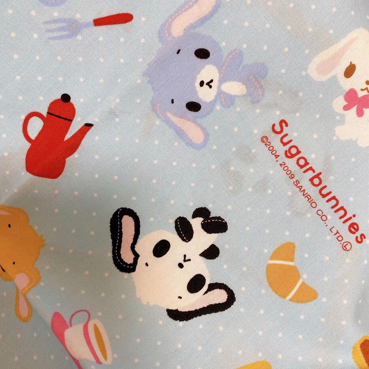 Sanrio Sugar Bunnies Printed Cotton Flannel Cloth Set 2 Shirousa Kurousa Kawaii