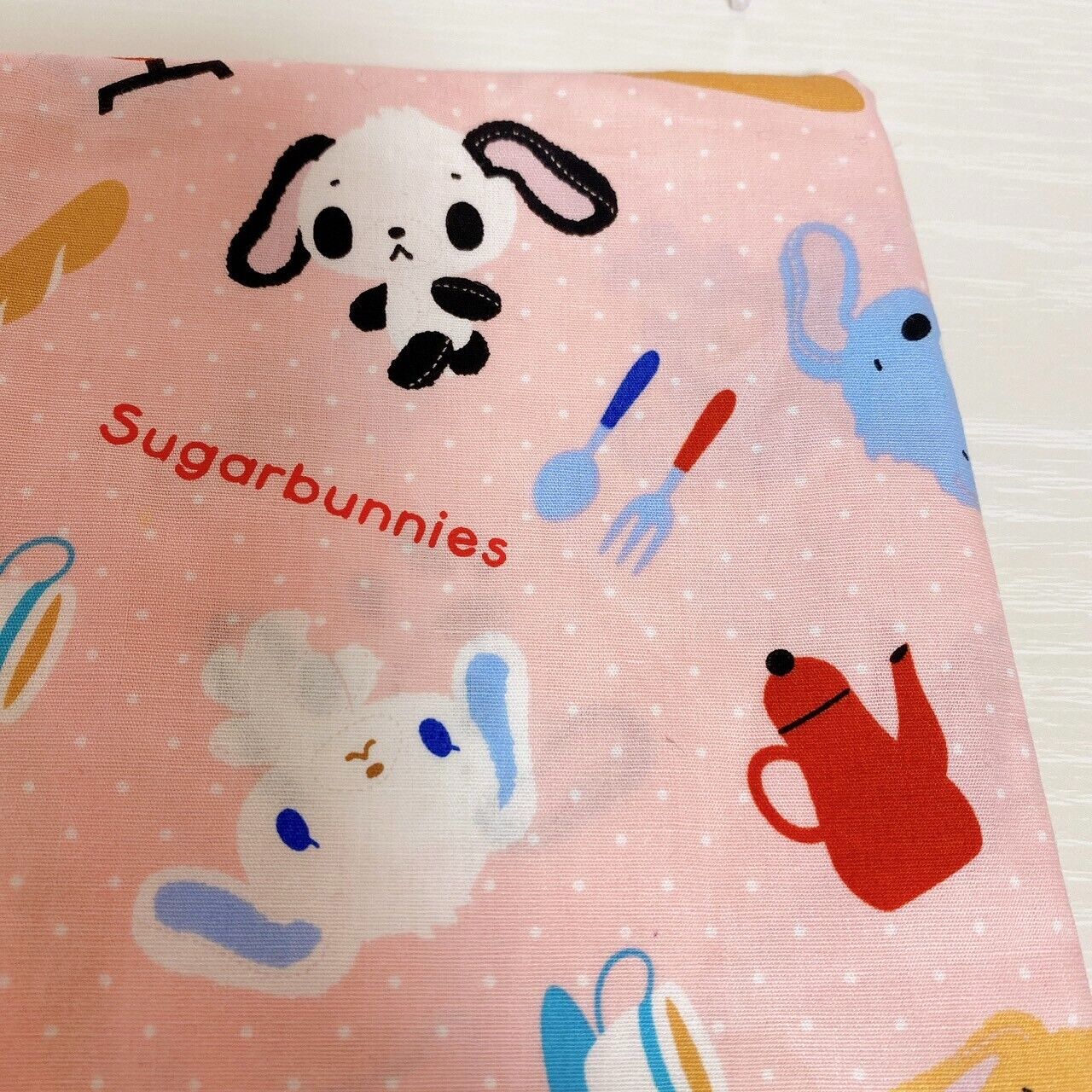 Sanrio Sugar Bunnies Printed Cotton Flannel Cloth Set 2 Shirousa Kurousa Kawaii