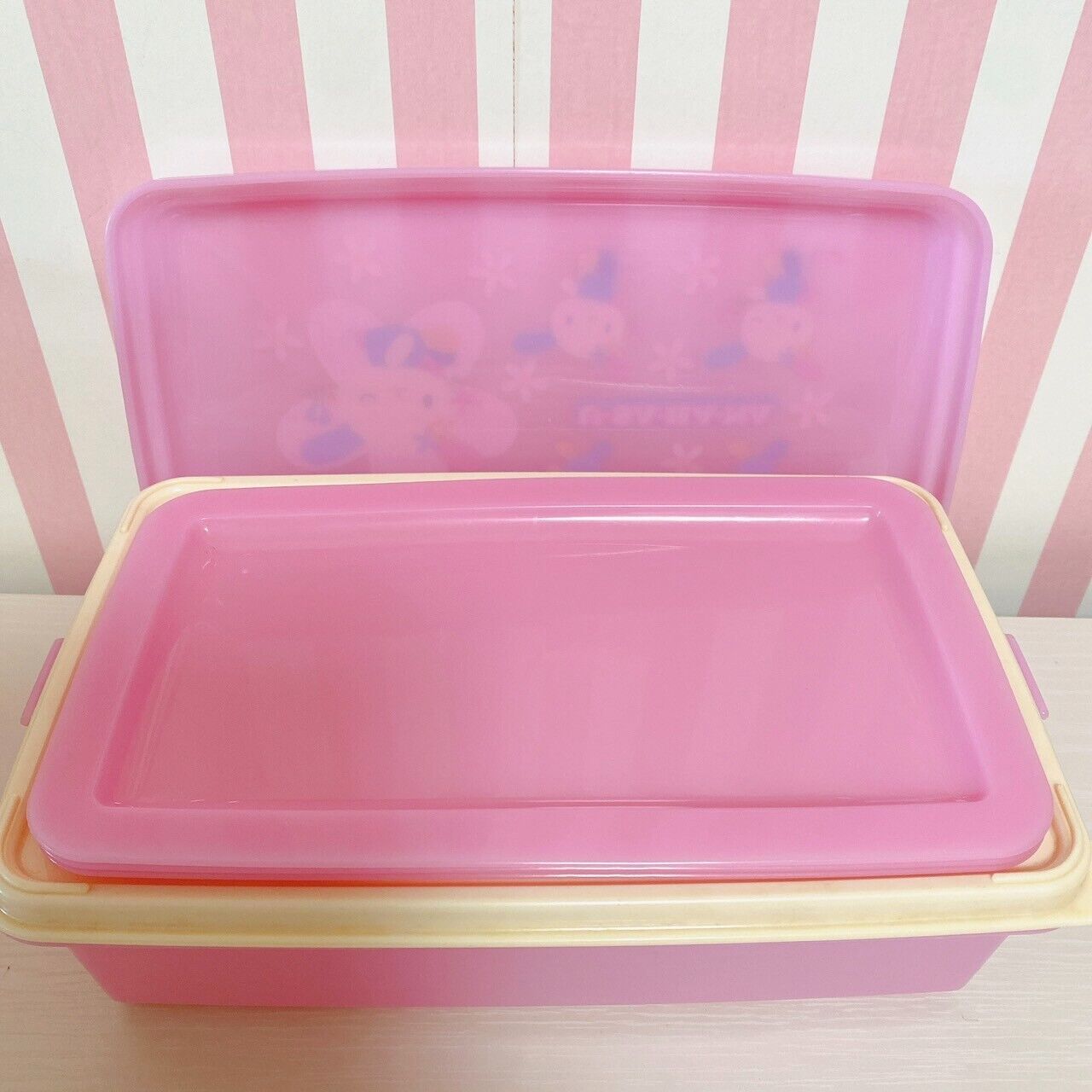 Sanrio Usahana Lunch Box Obento Bento Large 3 Tier Box Flowers Kawaii Character