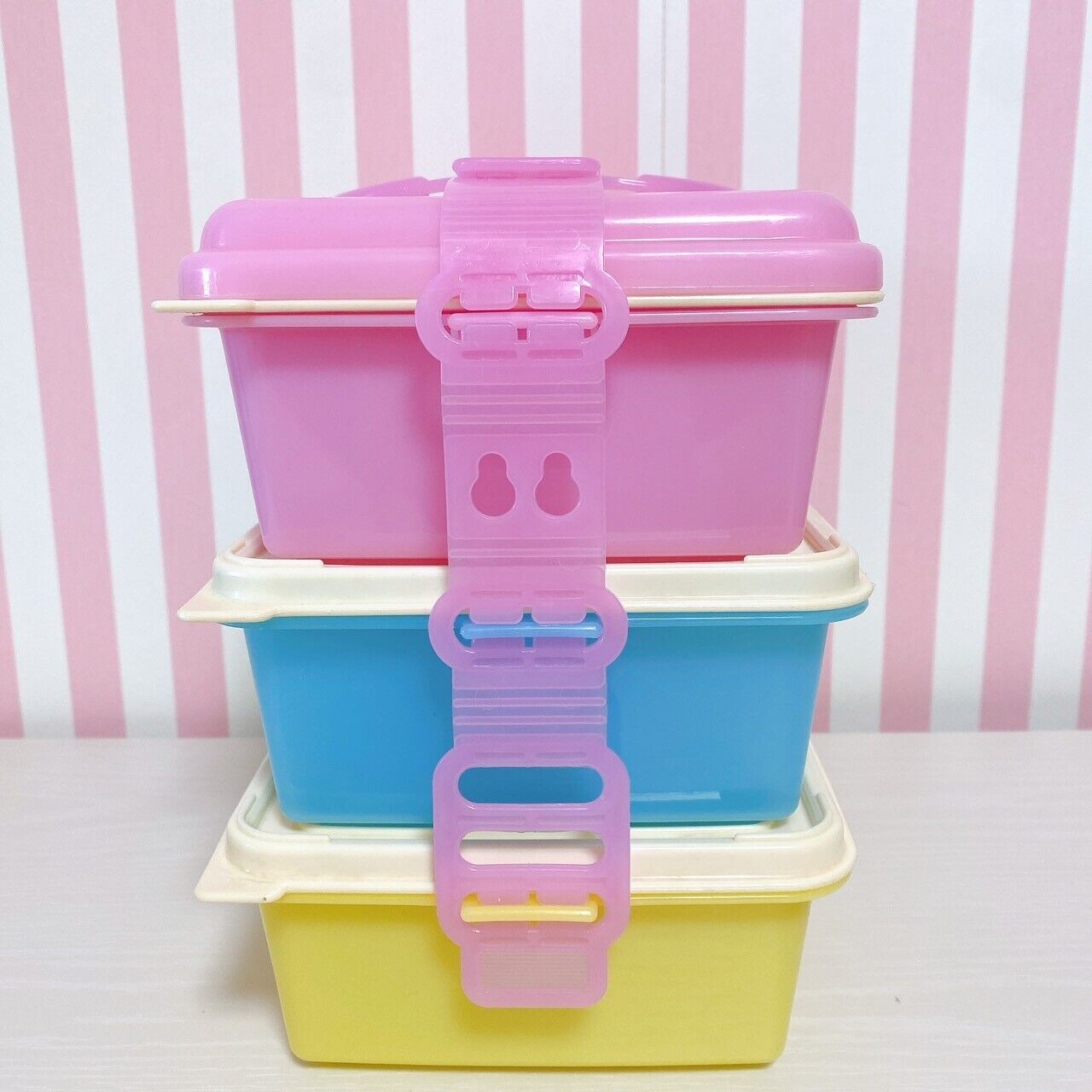 Sanrio Usahana Lunch Box Obento Bento Large 3 Tier Box Flowers Kawaii Character