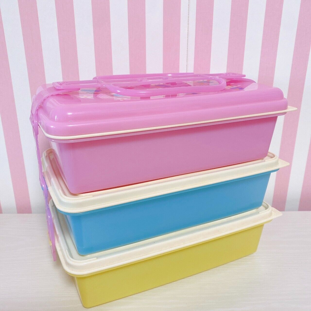 Sanrio Usahana Lunch Box Obento Bento Large 3 Tier Box Flowers Kawaii Character